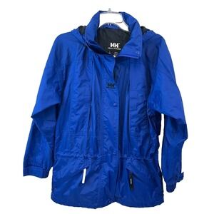 Helly Hansen HellyTech Women's Windbreaker Jacket Size S Blue Hooded Packable